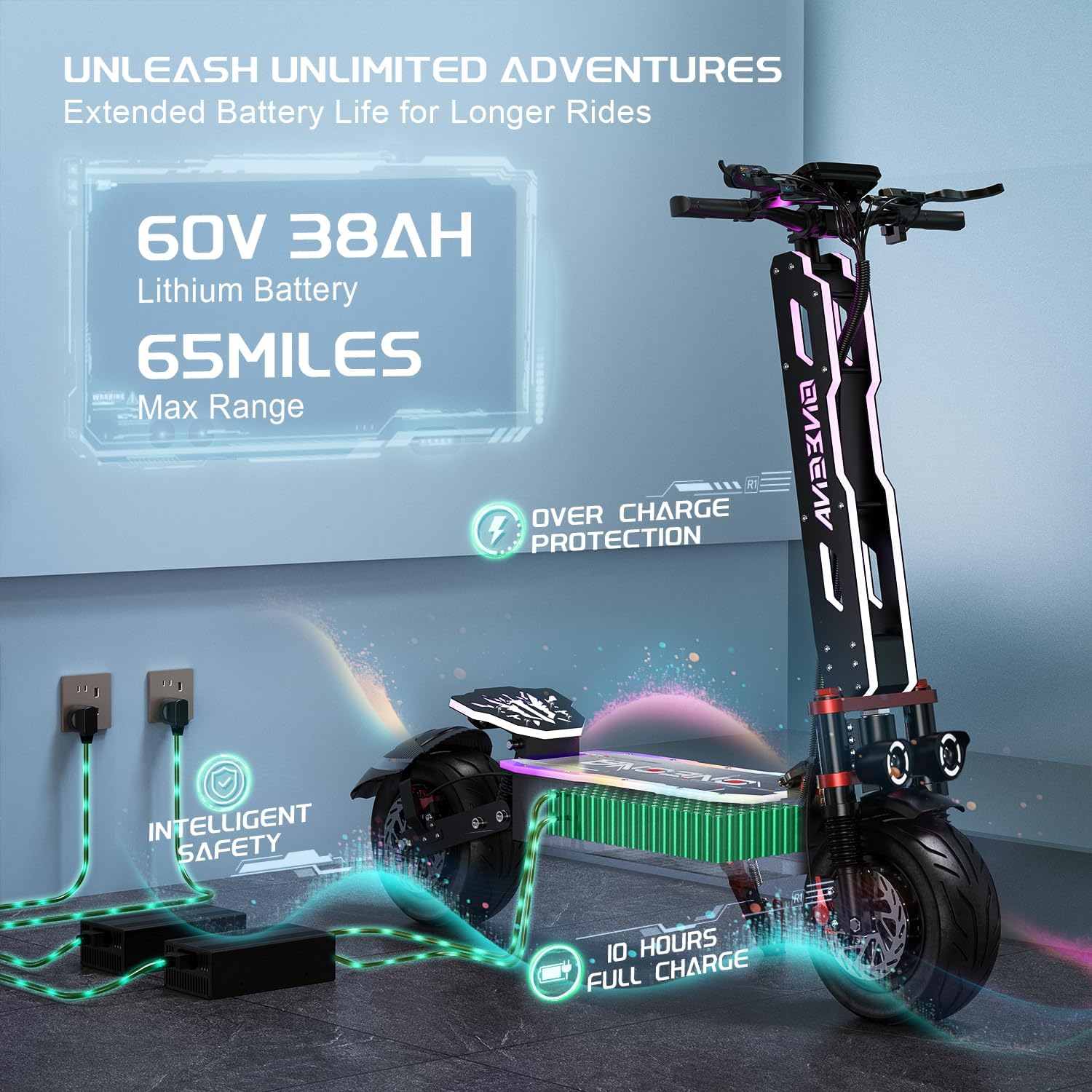 ONECNA NEW GT9 GT8 GT7 Adult E - 60V 5600W Dual Motor Electric Scooter review and price