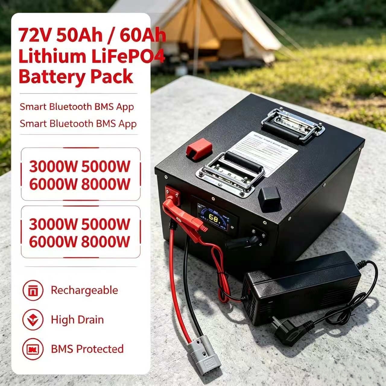 72V 50Ah 50A 60Ah 60 Ah 60A li - 72V 60Ah Lifepo4 Battery Pack review and price